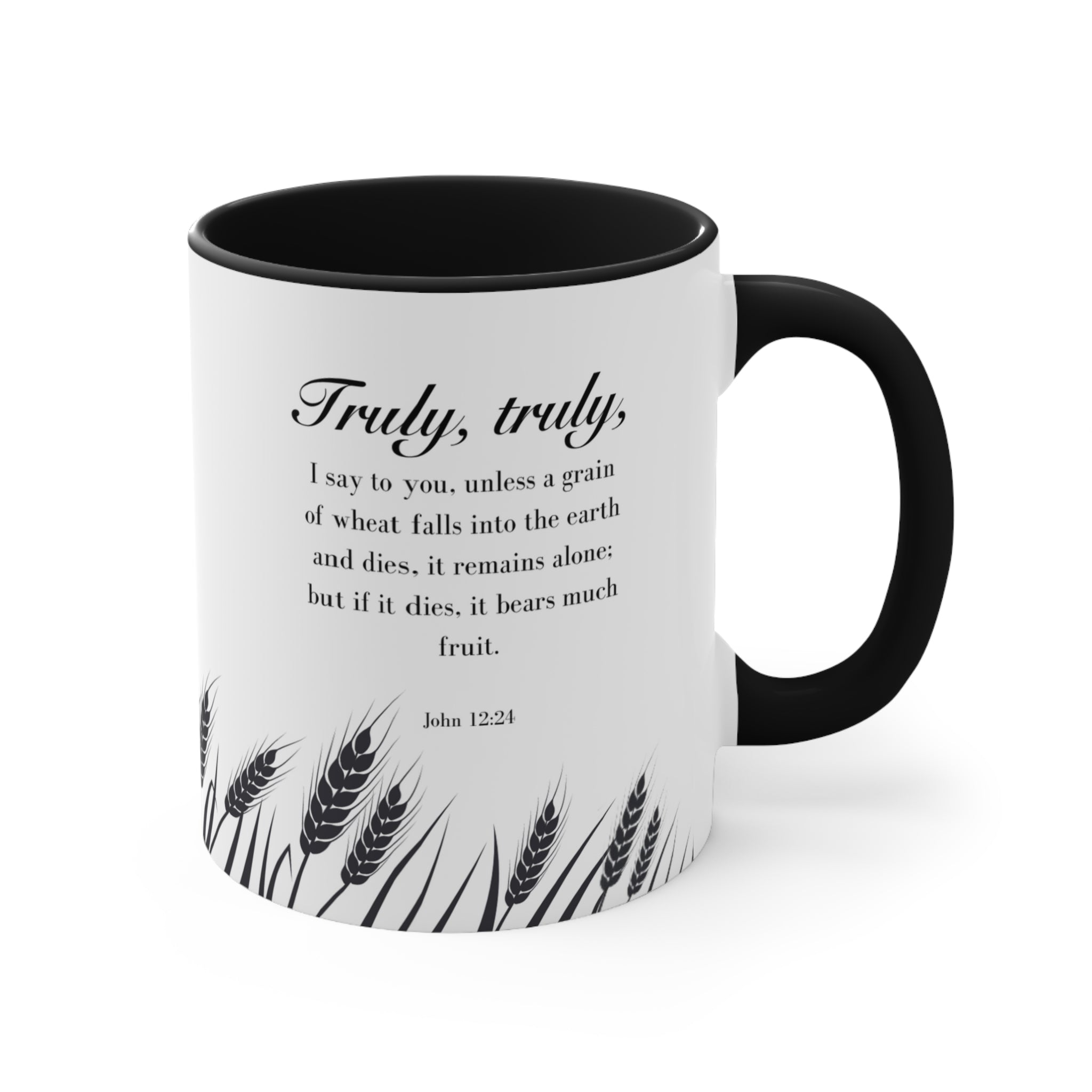 Wheat In The Wind Christian Bible Verse Latte Coffee Mug | John 12:24