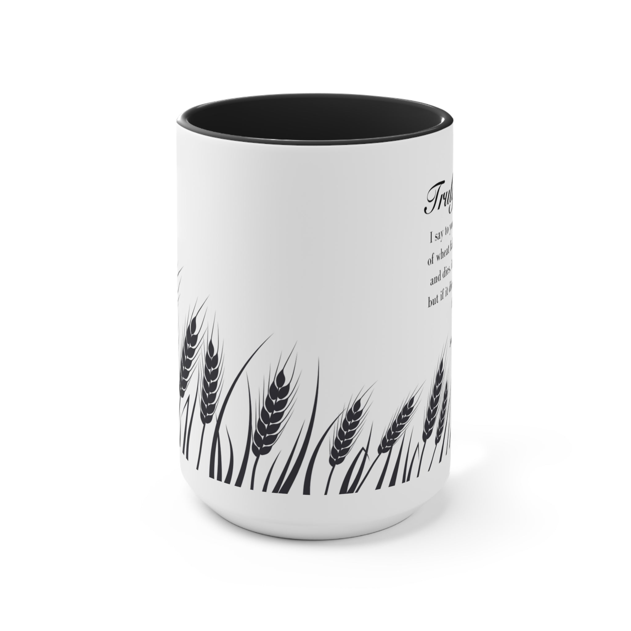 Wheat In The Wind Christian Bible Verse Latte Coffee Mug | John 12:24