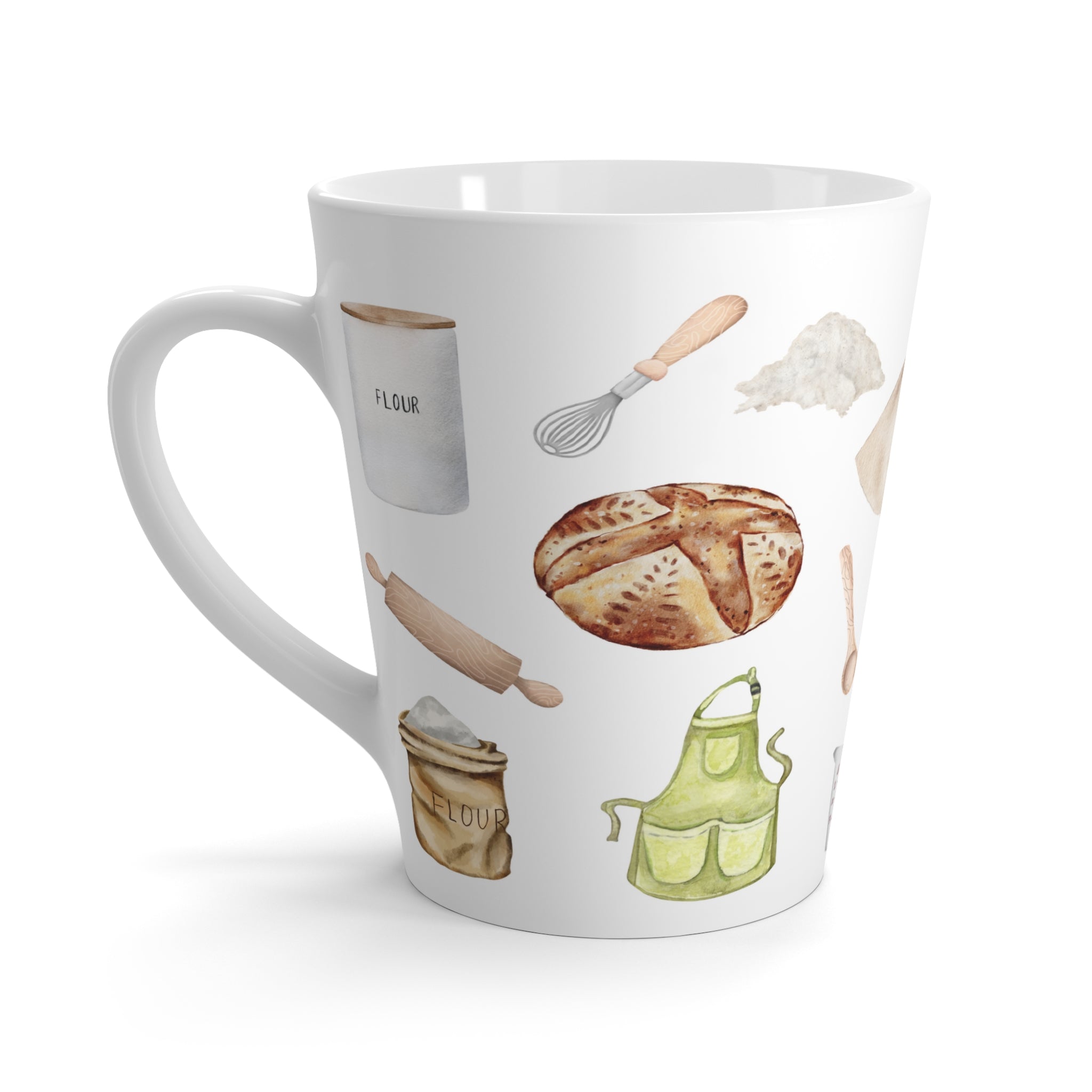 Sourdough Baking Bliss Latte Coffee Mug | Original White Design