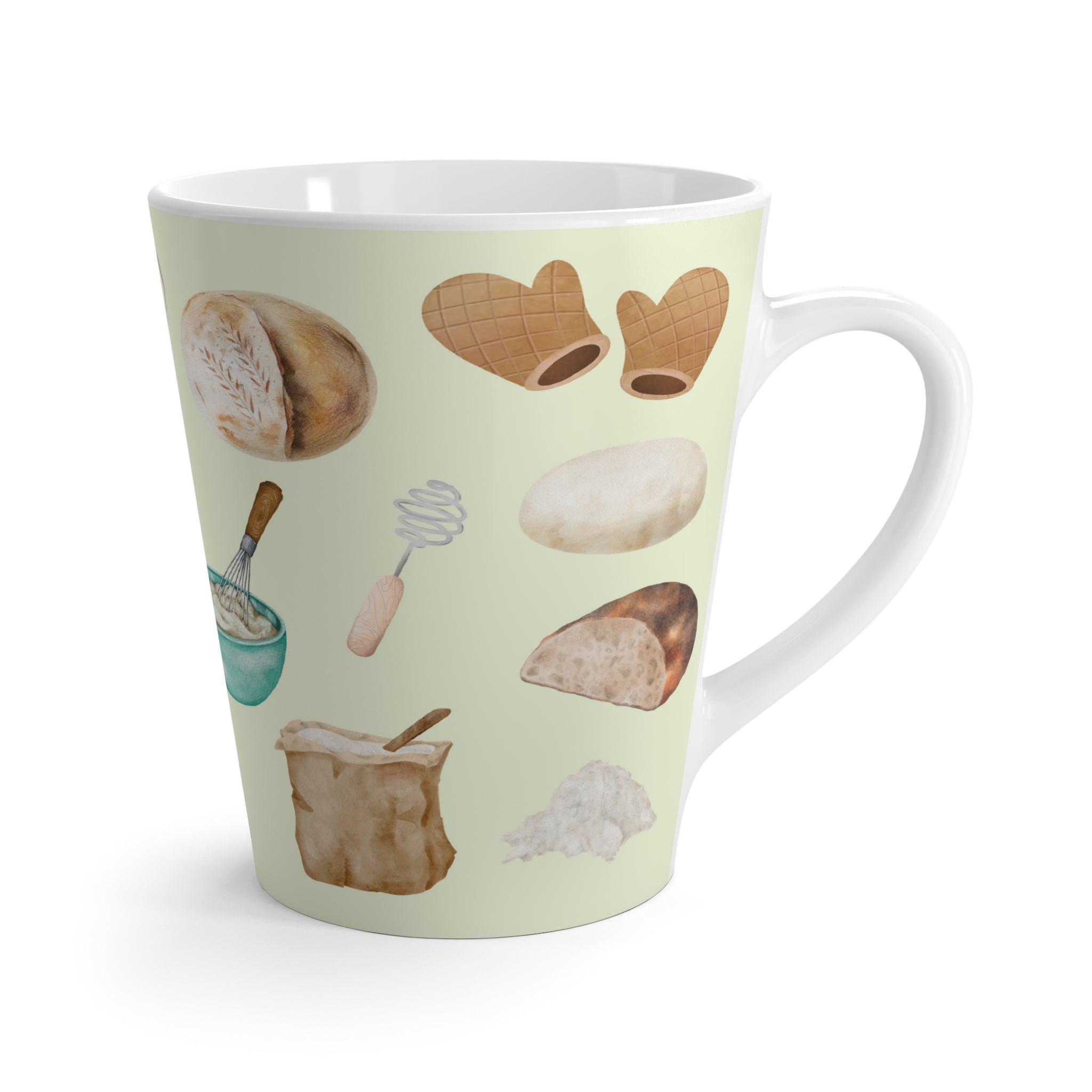 Sourdough Baking Bliss Latte Mug | Light Green Design