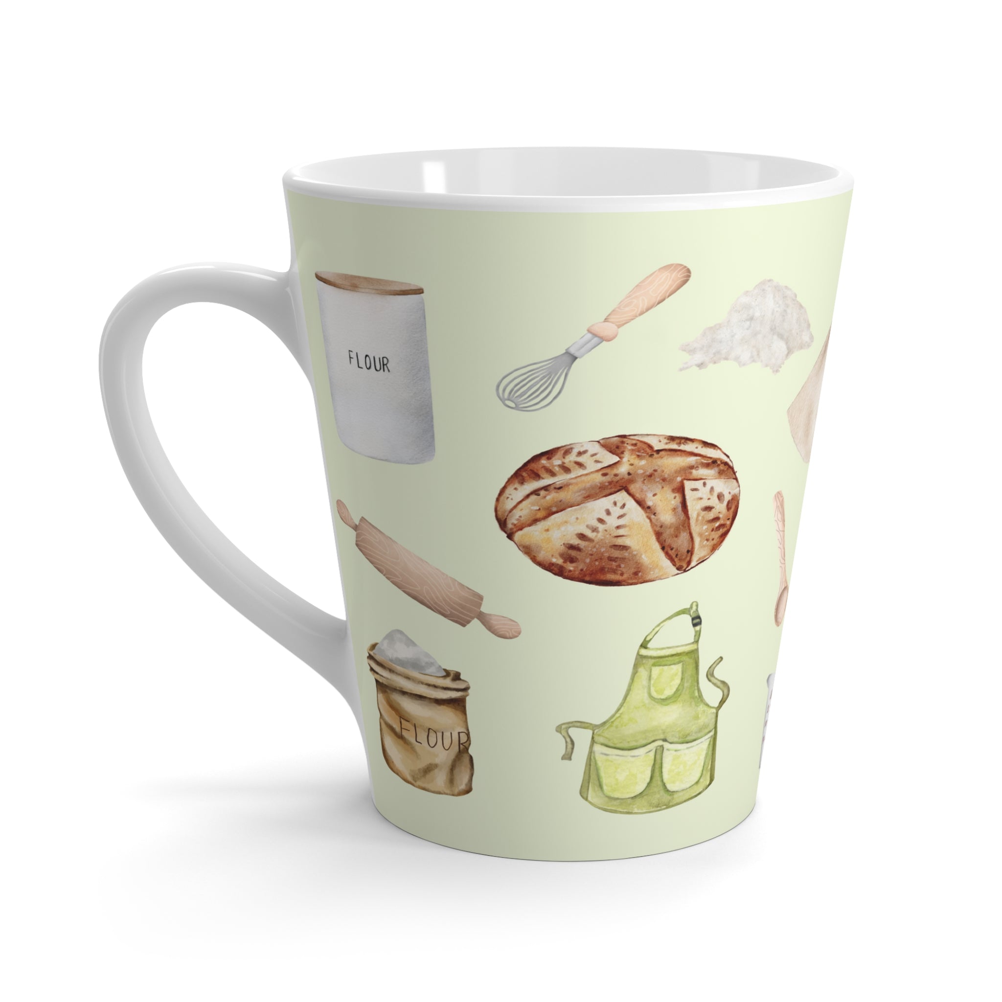 Sourdough Baking Bliss Latte Mug | Light Green Design