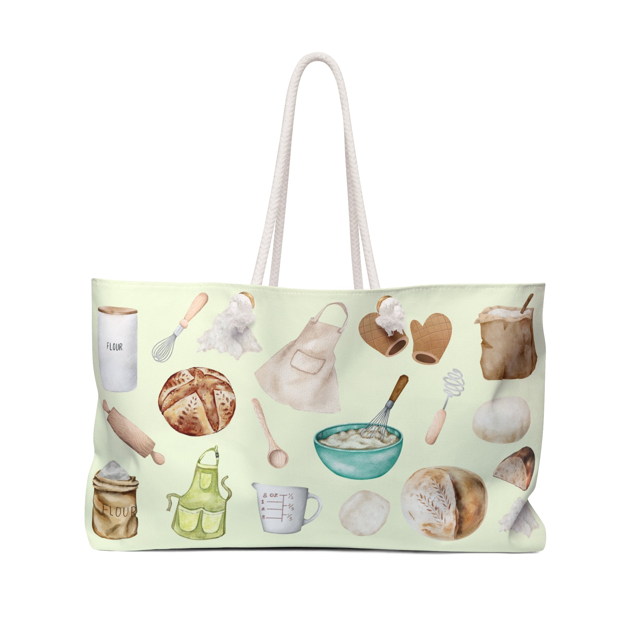 Sourdough Serenity Weekender Tote Bag | Light Green Design