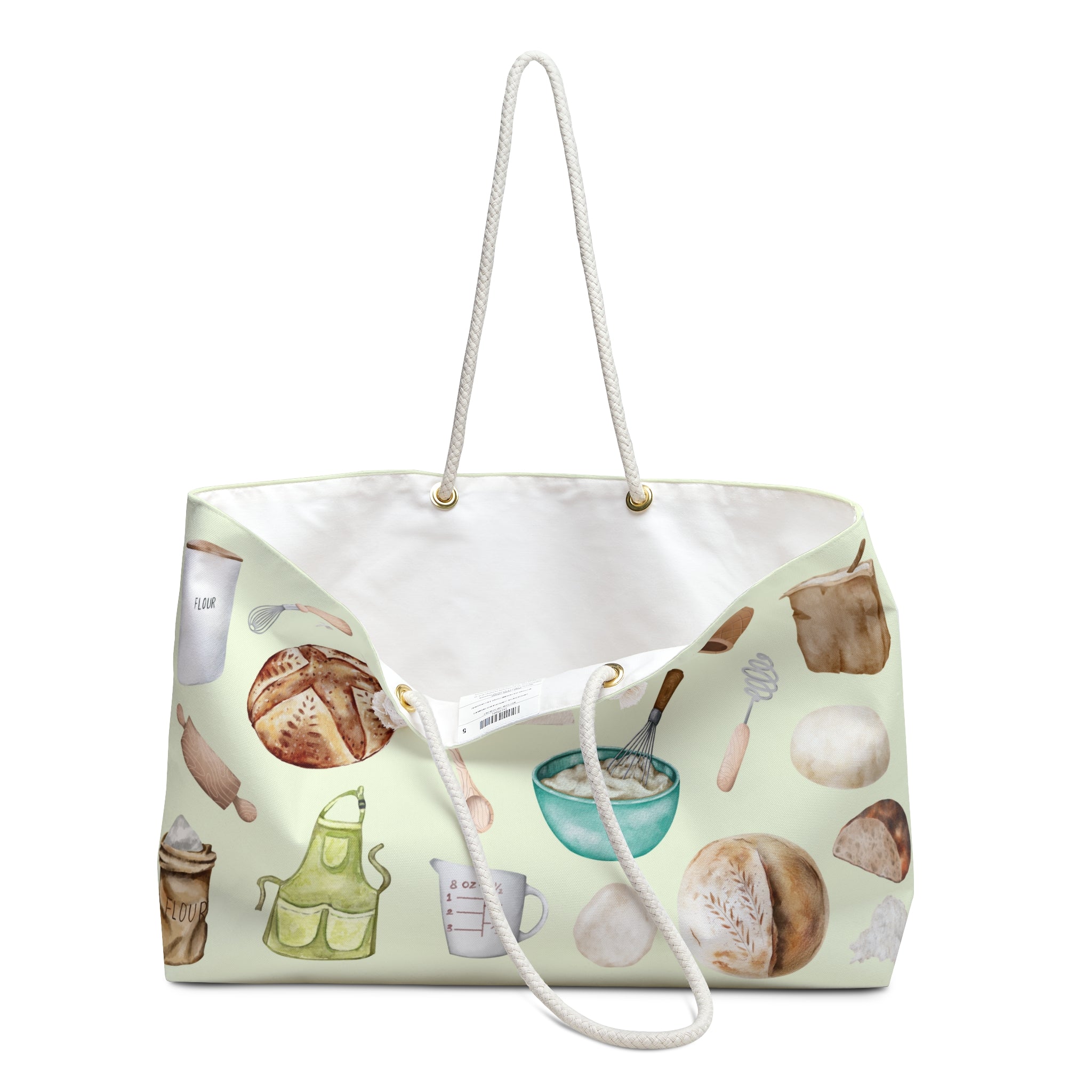 Sourdough Serenity Weekender Tote Bag | Light Green Design