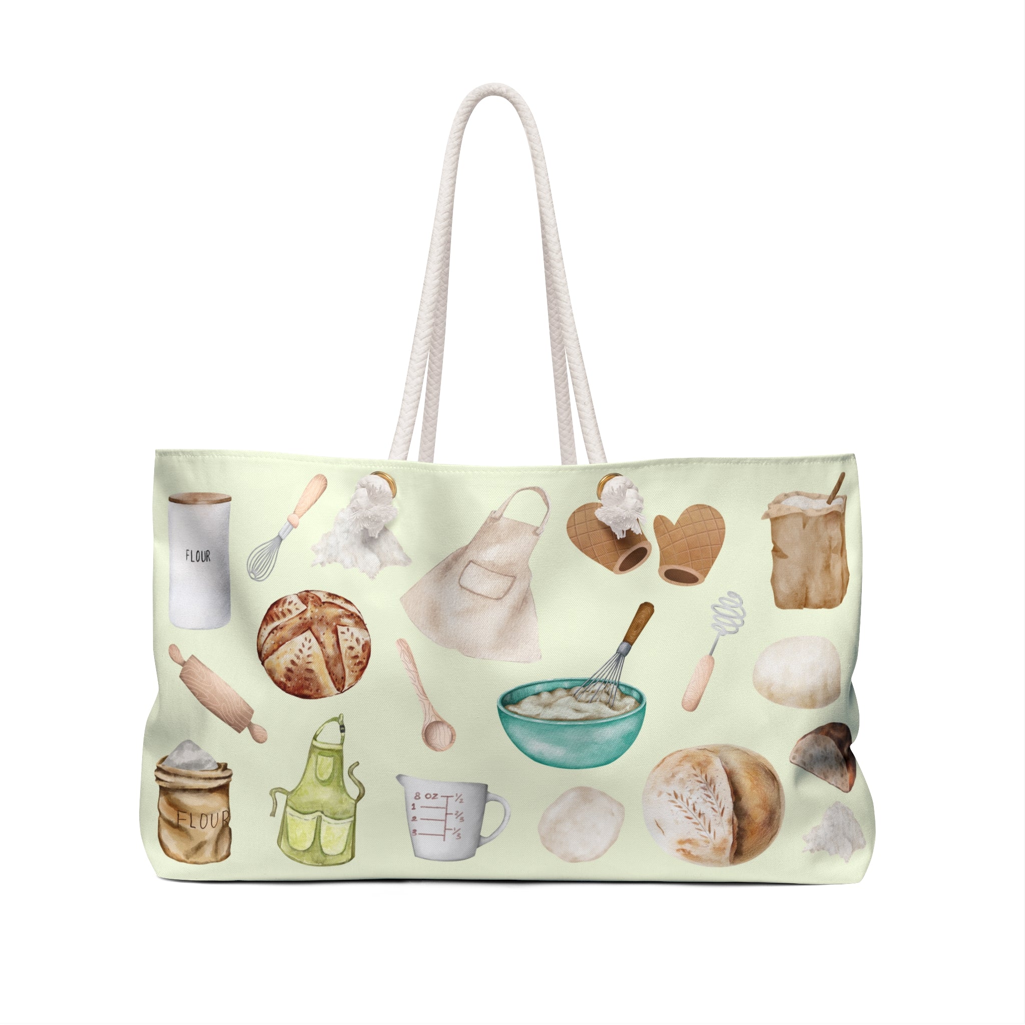 Sourdough Serenity Weekender Tote Bag | Light Green Design