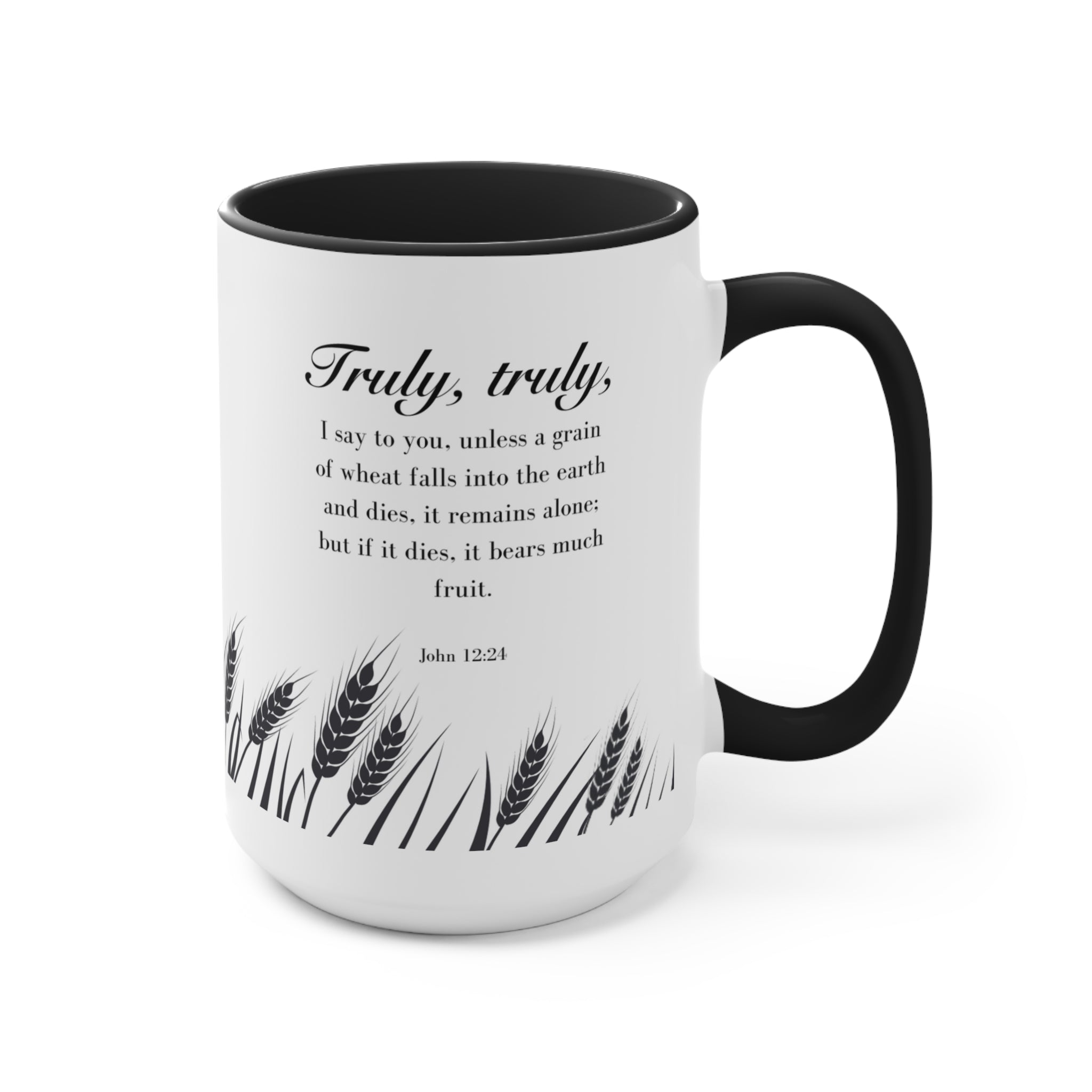 Wheat In The Wind Christian Bible Verse Latte Coffee Mug | John 12:24