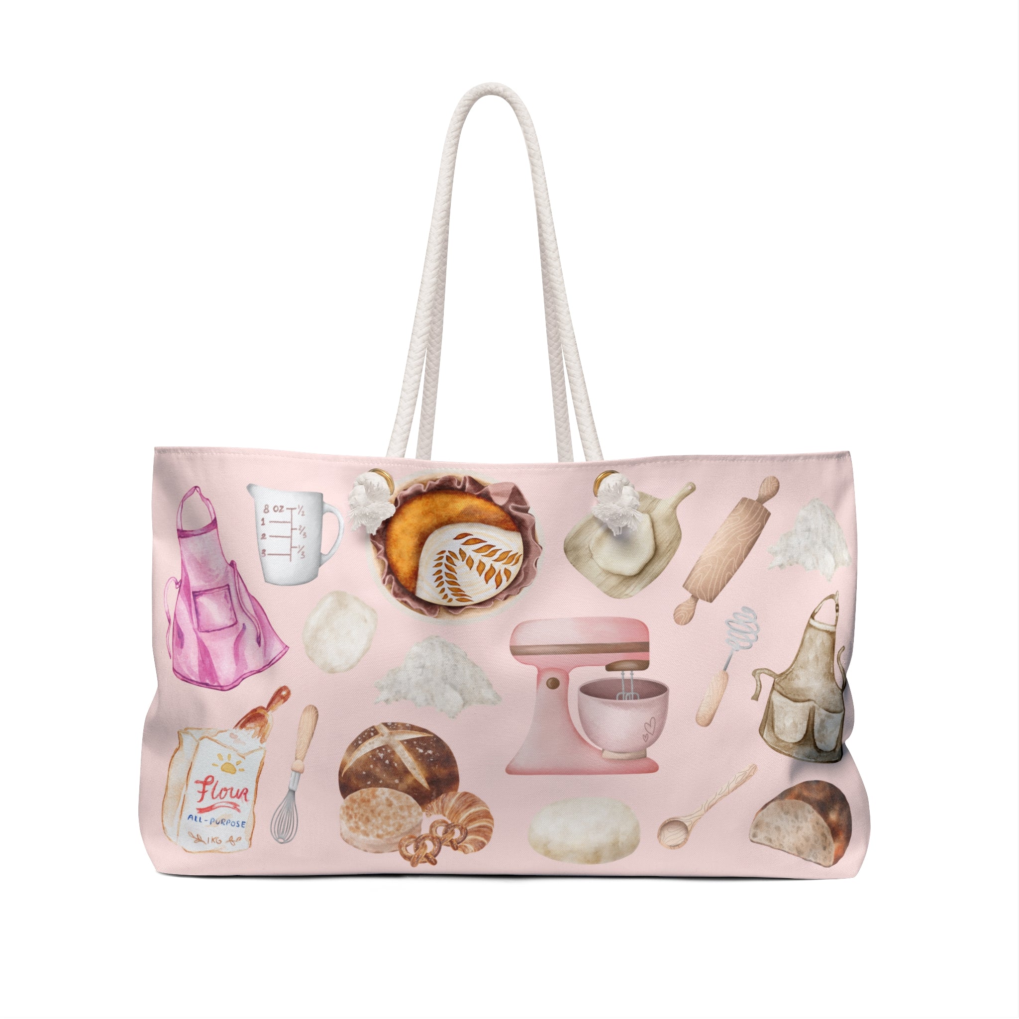 Sourdough Serenity Weekender Tote Bag | Pretty In Pink Design